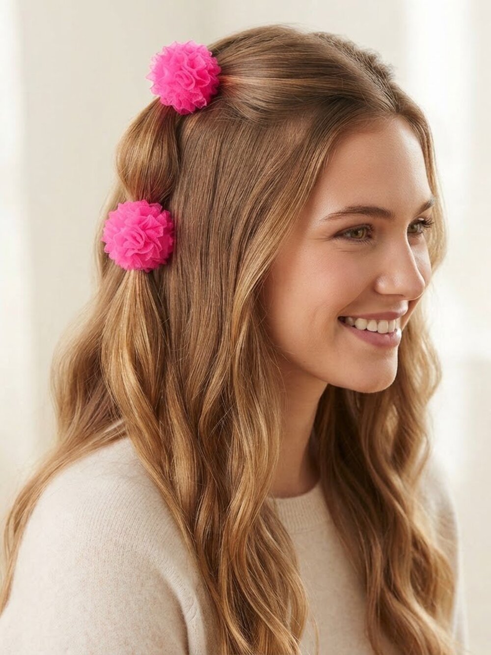 2- Hair Bows‎ for Women / Girls Hair Small  Hair Tie Bow